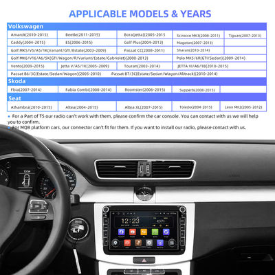 Skoda-de Navigatie Autoradio 2 DIN HD QLED 1280*720P van Golfpolo car GPS